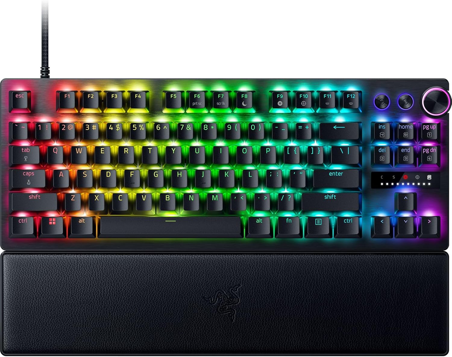 Razer Huntsman V3 Pro TKL Esports Gaming Keyboard: Analog Optical Switches – Razer Snap Tap – Rapid Trigger – Adjustable Actuation – Media Keys & Dial – Doubleshot PBT Keycaps – Wrist Rest – Black