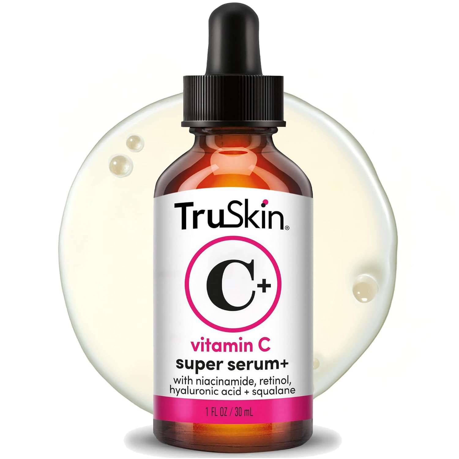 TruSkin Vitamin C Super Serum for Face – Five Skin Benefits in One Serum with Vitamin C, Retinol, Niacinamide, Hyaluronic Acid & Squalane – Brighten, Firm & Smooth the Look of Skin – 1 fl oz