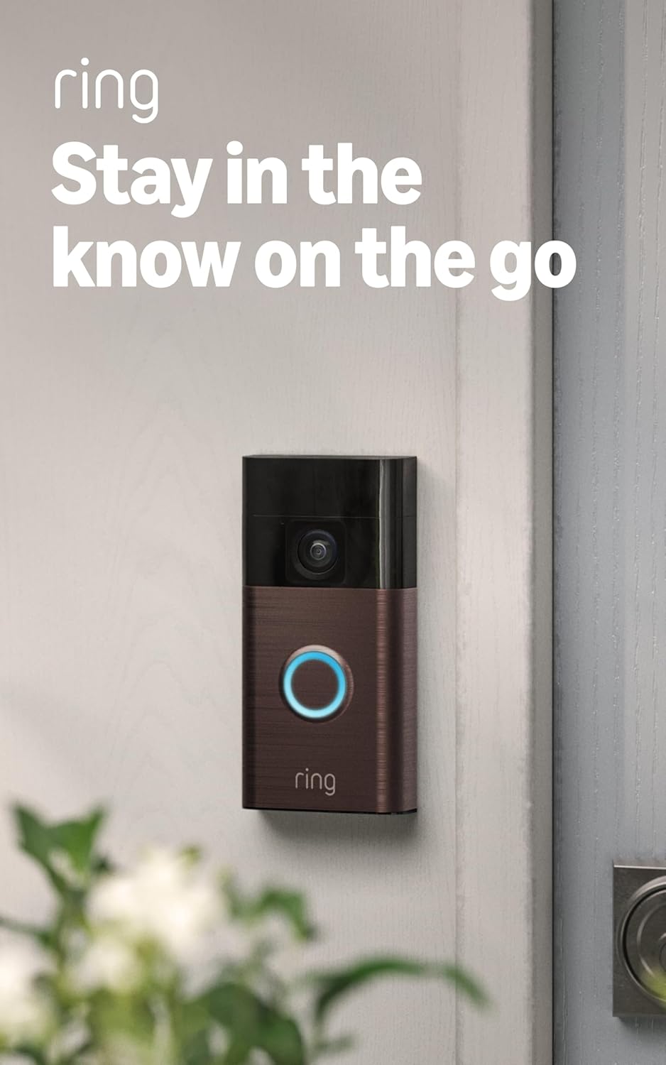 Ring Battery Doorbell (newest model), Home or business security with Head-to-Toe video, Live View with Two-Way Talk, and Motion Detection & Alerts, Venetian Bronze
