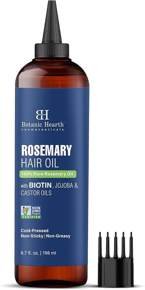 Botanic Hearth Hair Oil for Hair Growth | Rosemary Oil for Hair Growth with Biotin, Castor & Jojoba | Scalp Oil & Dry Scalp Treatment | Color Safe | All Hair Types | 6.7 Fl Oz