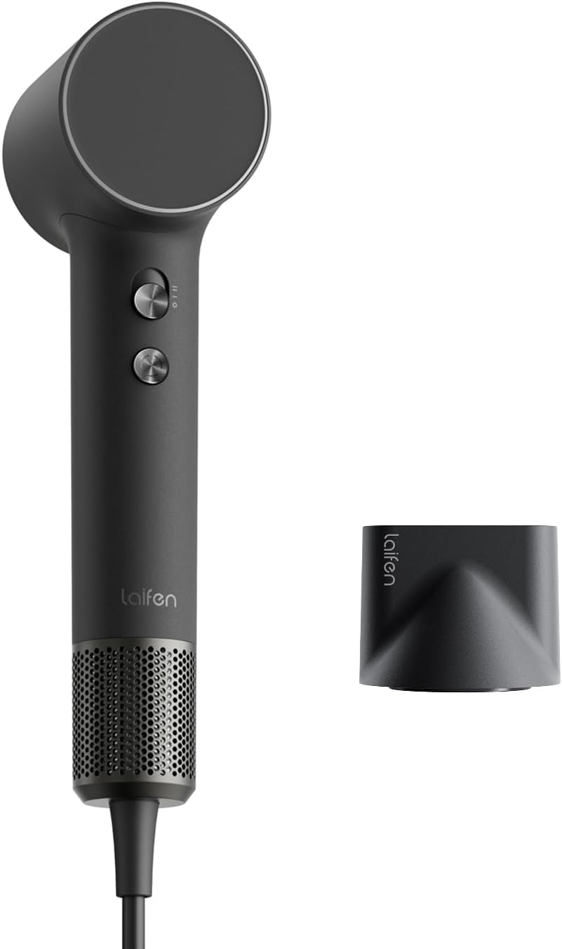 Laifen MINI Hair Dryer, Lightweight and Compact High Speed 200M Ionic Blow Dryer with 110, 000 RPM Powerful Motor for Fast Drying, Low Noise, Hairdryer with Magnetic Nozzle, Child Mode