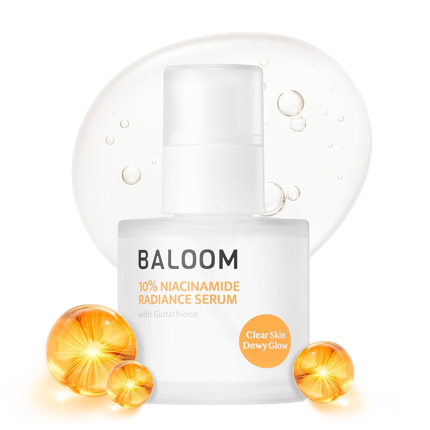 BALOOM 10% Niacinamide Serum with Glutathione, Dark Spot Remover For Face, Korean Skin Care for Uneven Tone, Discoloration & Pore Minimizing – Brightening Serum for Hydration & Glass Skin – 1.69 fl oz