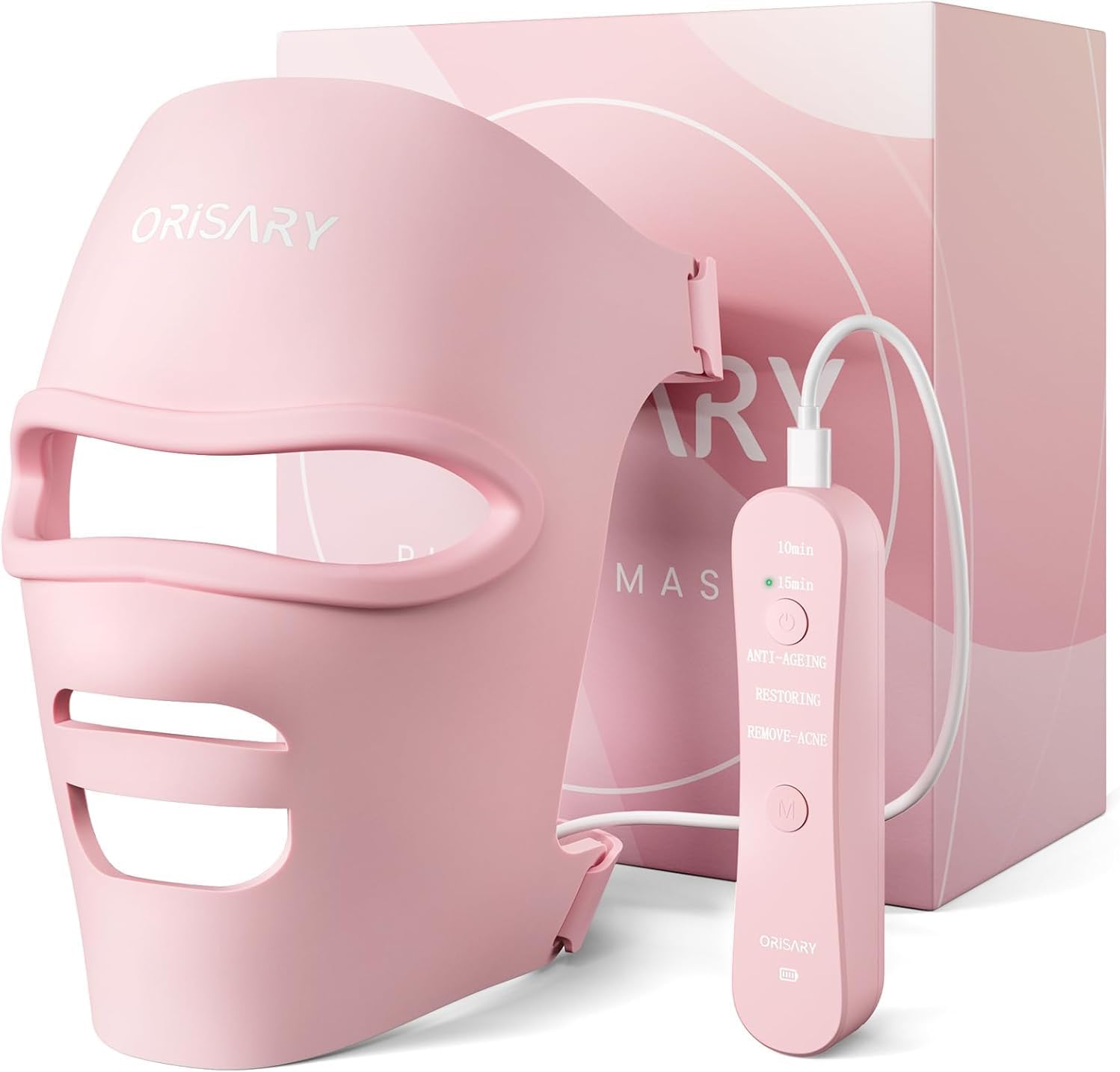 Face Mask Light Therapy, LED Red Light Mask Face and 4 Different Wavelengths, Light Therapy Mask for Wrinkle Reduction, Skin Care, Silicone