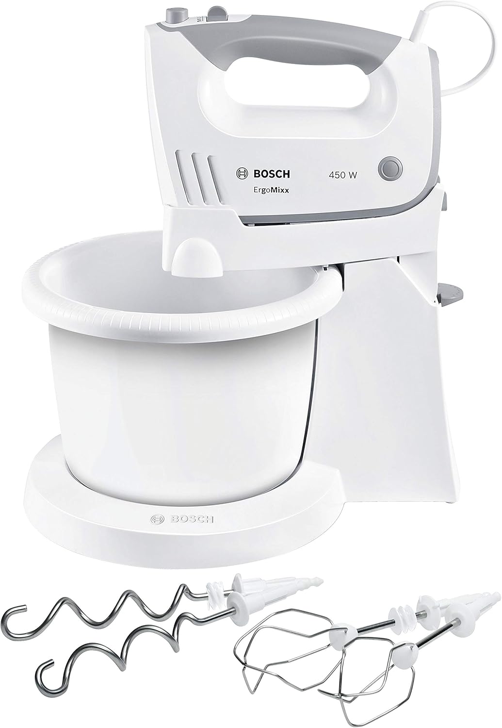 Bosch MFQ36460 Ergomixx Hand Mixer, White/Grey