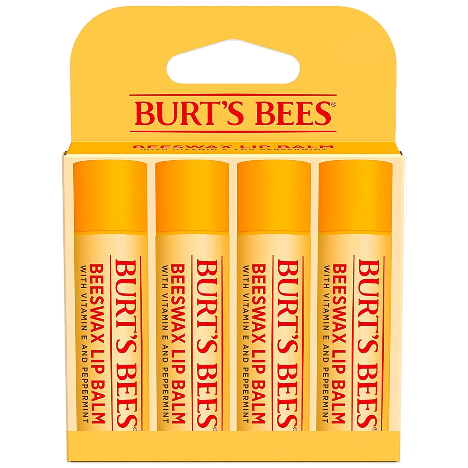 Burt’s Bees Lip Balm – Original Beeswax, Lip Moisturizer With Responsibly Sourced Beeswax, Tint-Free, Natural Origin Conditioning Treatment, 4 Tubes, 0.15 oz.