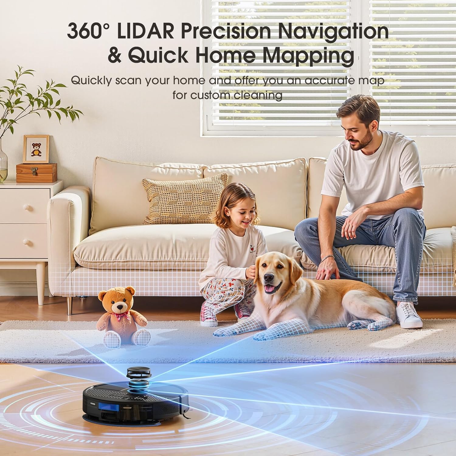 Lubluelu Robot Vacuum 4500Pa,3-in-1 Robot Vacuum and Mop,Lidar Navigation,5 Editable Mapping,24 No-go Zones,54dB,App/Alexa,Robot Vacuum Cleaner SL68 for Hair,Hard Floor,Carpet