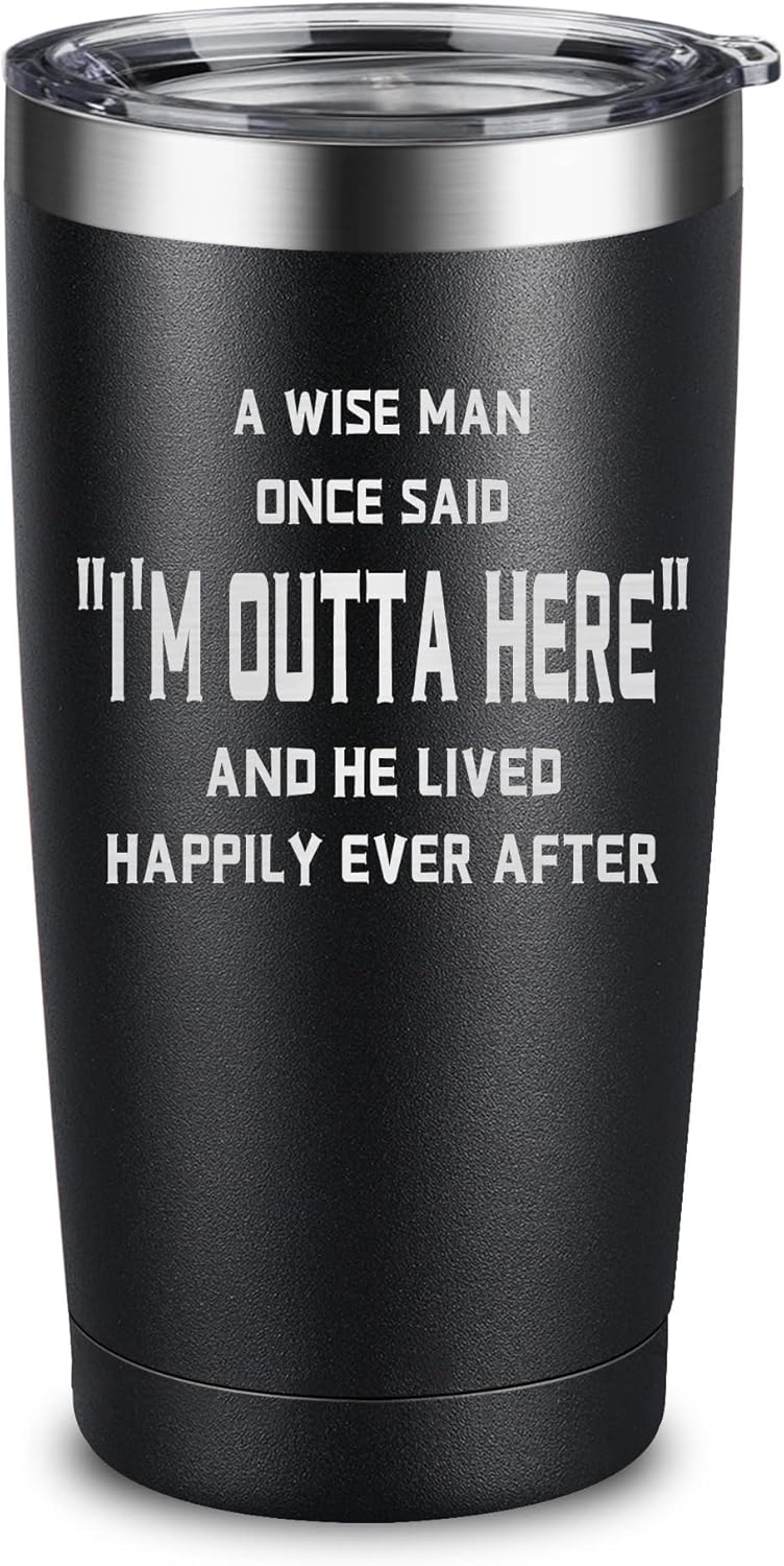 ARIABLE Retirement, Coworker Leaving Gifts for Men – Farewell, Goodbye Gift for Coworkers – Going Away Present – New Job Promotion, 20 Ounce Engraved Tumbler, Black