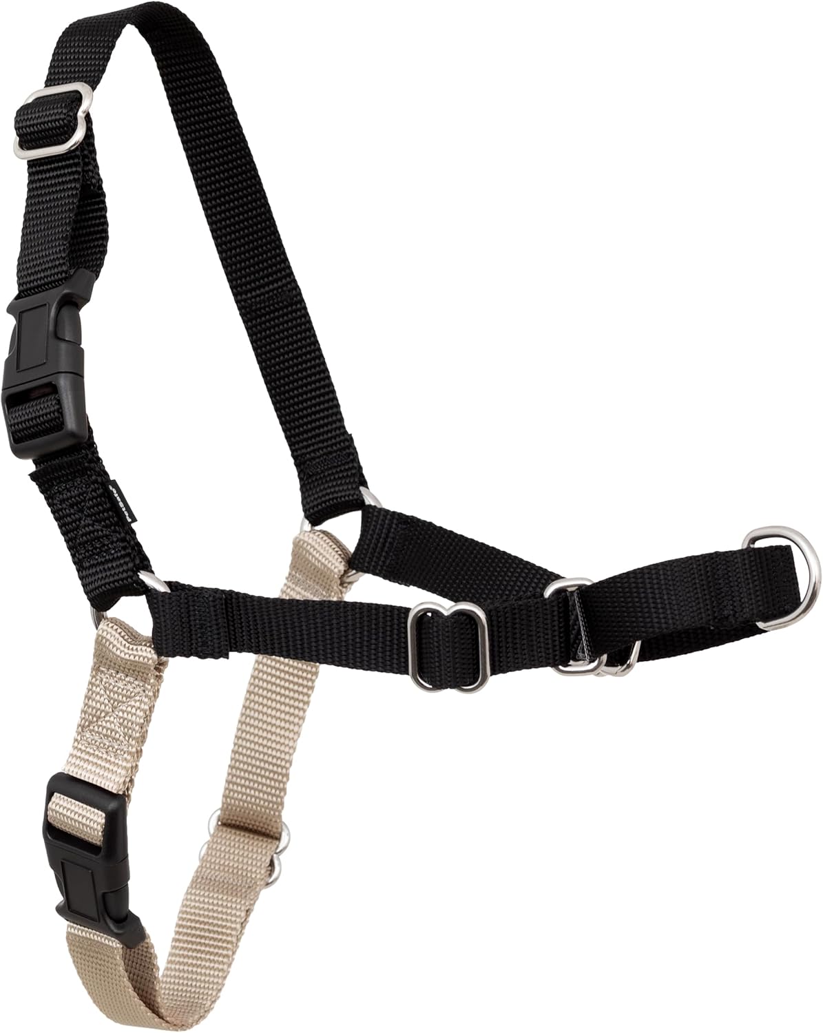 PetSafe Easy Walk Harness for Dogs – Pull-Free Walks – Patented Martingale Loop Design – Front Chest Leash Attachment – Comfort Straps – Breathable Harness Design – Medium, Black/Silver